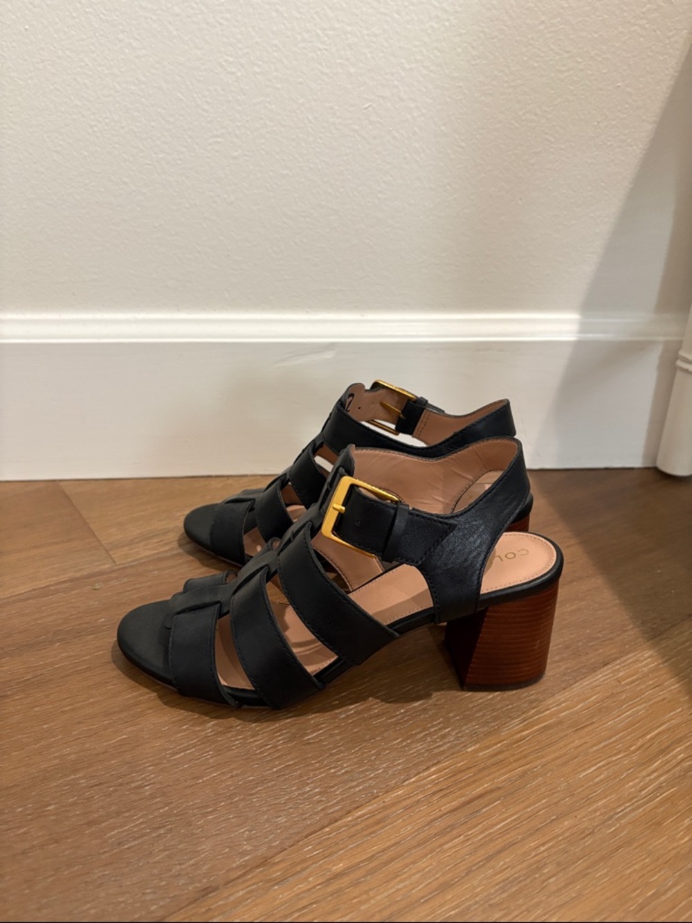 Cole Han Women's Black Strappy Block Heel Sandals - Picture 3 of 7
